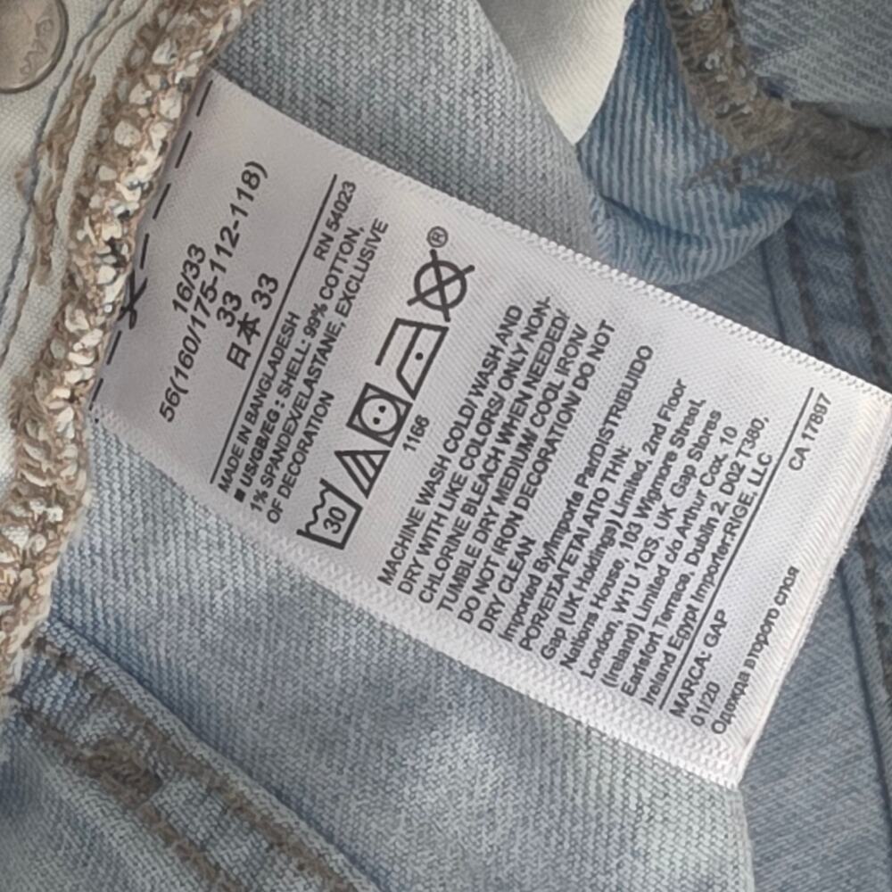 GAP Light Wash Floral Embroidered Girlfriend’s Jeans Women Sz 16/33 - Picture 9 of 14